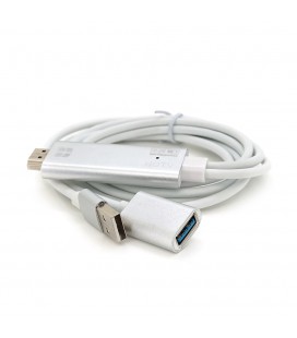 Конвертер MHL USB (мама) + USB (тато)  HDMI(тато) 1м, Black, 4K/2K, BOX