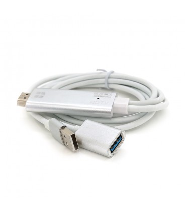 Конвертер MHL USB (мама) + USB (тато)  HDMI(тато) 1м, Black, 4K/2K, BOX