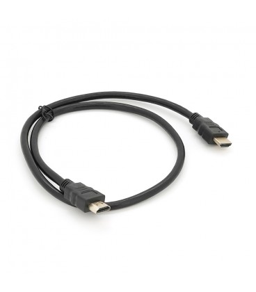 Кабель Merlion HDMI-HDMI HIGH SPEED 0.8m, v1.4, OD-7.5mm, круглий Black, коннектор Black, (Пакет) Q500