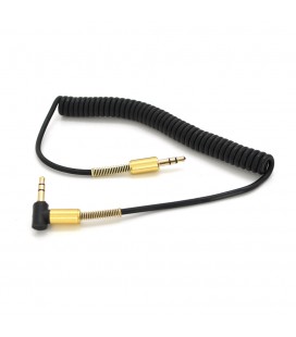 Кабель VEGGIEG AWS-2 AUX Audio DC3.5 тато-тато 1.0м, GOLD Stereo Jack, (круглий) Black cable, Пакет