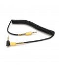 Кабель VEGGIEG AWS-2 AUX Audio DC3.5 тато-тато 1.0м, GOLD Stereo Jack, (круглий) Black cable, Пакет
