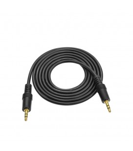 Кабель AUX Audio DC3.5 тато-тато 1.5м, GOLD Stereo Jack, (круглий) Black cable, Пакет Q500