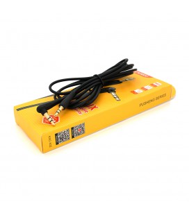 Кабель  iKAKU KSC-522 PUSHENG AUX Audio DC3.5 тато-тато 2.0м, GOLD Stereo Jack, (круглий) Black cable, Box