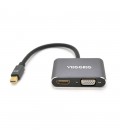 Конвертер VEGGIEG MD2-M MiniDisplay Port (тато) на HDMI (мама) + VGA (мама), 25cm, Silver, Пакет