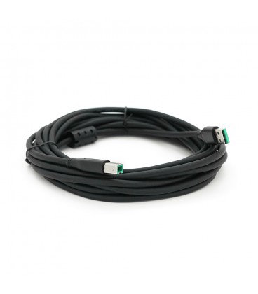 Кабель USB 2.0 VegGieg AM/BM, 5.0m, 1 ферит, Black, Q120