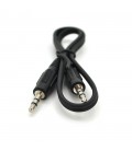 Кабель AUX Audio DC3.5 тато-тато 0,4м, GOLD Stereo Jack, (круглий) Black cable, Пакет Q500