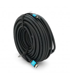 Кабель Merlion HDMI-HDMI 4Kx2K Ultra HD, 25.0m, v2,0, круглий Black, коннектор Blue, Blister-box, Q10