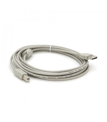 Кабель USB 2.0 AM/BM, 3.0m, 1 ферит, білий