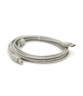 Кабель USB 2.0 AM/BM, 3.0m, 1 ферит, білий