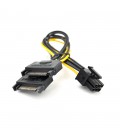 Кабель-перехідник для живлення відеокарти SATA+SATA-6P, OEM Q50