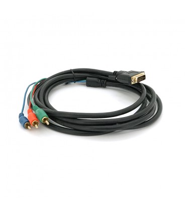 Кабель DVI (папа)-3RCA (папа), 3m , 2 феррит, Black, ОЕМ