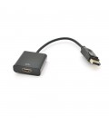 Конвертер Display Port (тато) на HDMI (мама) 30cm, Black, 1080p, Пакет