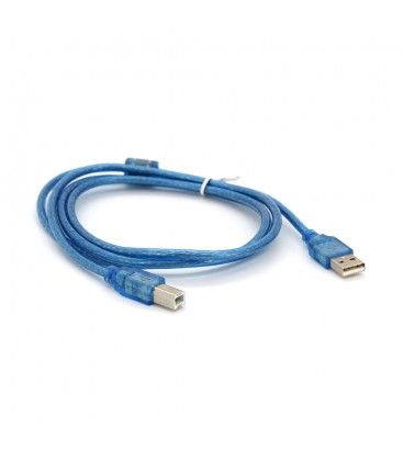 Кабель USB 2.0 RITAR AM/BM, 1.5m, 1 ферит, синій прозорий, Q500
