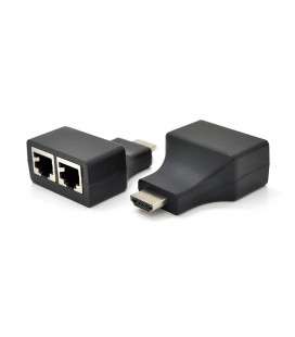 Одноканальний пасивний подовжувач HDMI сигналу по UTP кабелю по двох витих парах. Дальність передачі: -30метров, 720P-cat5e, 108