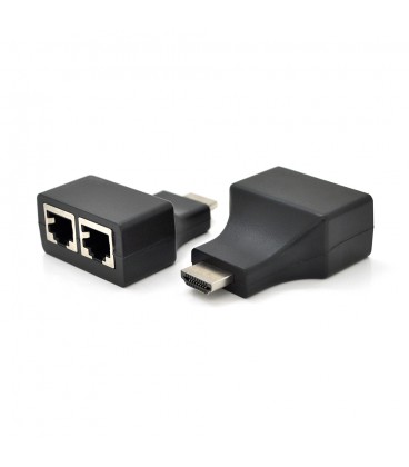 Одноканальний пасивний подовжувач HDMI сигналу по UTP кабелю по двох витих парах. Дальність передачі: -30метров, 720P-cat5e, 108