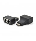 Одноканальний пасивний подовжувач HDMI сигналу по UTP кабелю по двох витих парах. Дальність передачі: -30метров, 720P-cat5e, 108