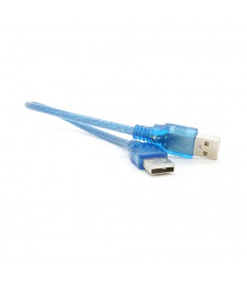 Кабель USB 2.0 RITAR AM/AM, 0.3m, прозрачный синий
