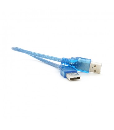 Кабель USB 2.0 RITAR AM/AM, 0.3m, прозорий синій