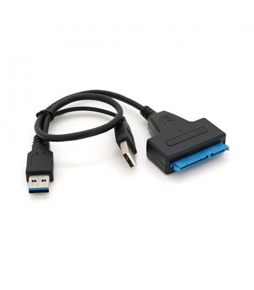Кабель Usb 3.0 AM + USB 2.0 to SATA black 0.1m для HDD / SSD дисків