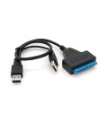 Кабель Usb 3.0 AM + USB 2.0 to SATA black 0.1m для HDD / SSD дисків