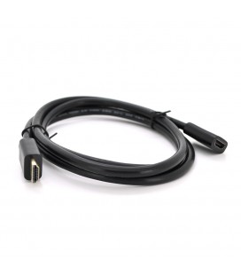 Удлинитель Merlion HDMI(папа)-HDMI(мама) VEGGIEG 1.5m, v2.0, OD-7.0mm, круглый, Black, коннектор Black, (Пакет)