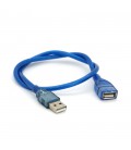 Подовжувач USB 2.0 AM / AF, 0.5m, прозорий синій Q500