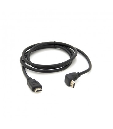Кабель Merlion HDMI-HDMI  1,5m, v1.4, OD- 7.5mm, круглий Black, коннектор Black 90°кутовий