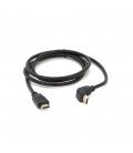 Кабель Merlion HDMI-HDMI  1,5m, v1.4, OD- 7.5mm, круглий Black, коннектор Black 90°кутовий