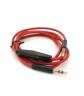 Кабель AUX з мікрофоном Audio DC3.5 тато-тато 1.0м, CCA Stereo Jack, (круглий) Red cable, Box