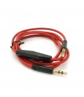 Кабель AUX з мікрофоном Audio DC3.5 тато-тато 1.0м, CCA Stereo Jack, (круглий) Red cable, Box