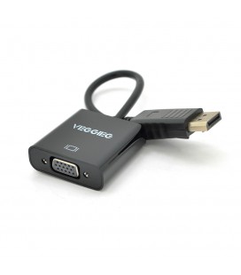 Конвертер VEGGIEG DV-B Display Port (папа) на VGA(мама) 25cm, Black, Пакет