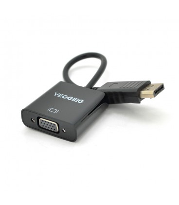 Конвертер VEGGIEG DV-B Display Port (тато) на VGA(мама) 25cm, Black, Пакет