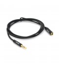Подовжувач VEGGIEG AFB-1 Audio DC3.5 тато-мама 1.0м, GOLD Stereo Jack, (круглий) Black cable, Пакет Q500