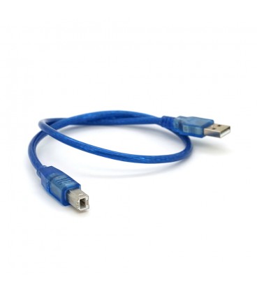 Кабель USB 2.0 RITAR AM / BM, 0.5m, прозорий синій