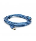 Подовжувач USB 2.0 AM / AF, 5.0m, 1 ферит, прозорий синій Q100