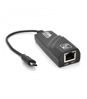 Конвертер Type-C-Rj-45 Gigabit, Black, Blister