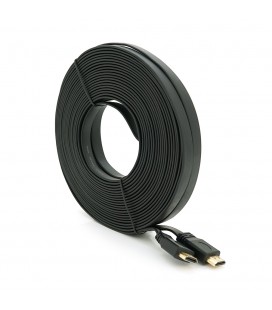 Кабель Merlion HDMI-HDMI 20m, v1.4, плоский Black, (Пакет), Q30