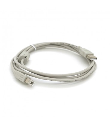 Кабель USB 2.0 AM/BM  1 ferite, пакет, довжина 1,8 м., білий