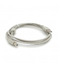 Кабель USB 2.0 AM/BM  1 ferite, пакет, довжина 1,8 м., білий