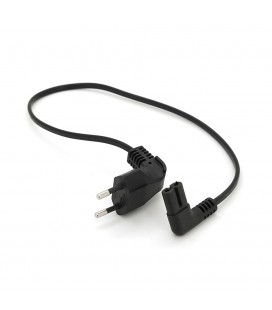 Кабель живлення 0.5m, 0.5mm, PC-184/2 CEE7/16-C7 2 pin (для побутової техніки), Black, 90° OEM Q50/300 МЕДЬ!!!