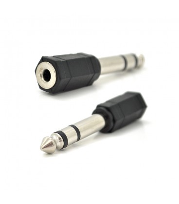 Перехідник Jack 6.3 (тато) / Jack 3.5 (мама) Stereo, Black, пластик, Q100