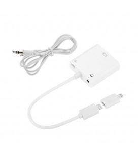 Конвертер MHL microUSB (папа) &gt, VGA(мама) + Audio Jack3.5, 0.1м, White, BOX