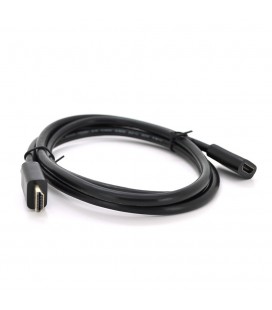 Подовжувач Merlion HDMI (тато) -HDMI (мама) VEGGIEG 0.5m, v2.0, OD-7.0mm, круглий, Black, коннектор Black, (Пакет)