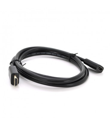 Подовжувач Merlion HDMI (тато) -HDMI (мама) VEGGIEG 0.5m, v2.0, OD-7.0mm, круглий, Black, коннектор Black, (Пакет)