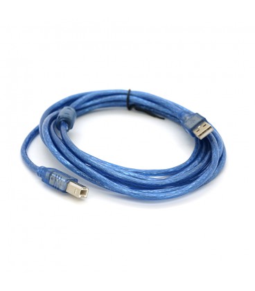 Кабель USB 2.0 RITAR AM/BM, 3.0m, 1 ферит, прозорий синій