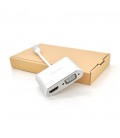 Хаб-конвертор VEGGIEG Type-C (тато) на VGA (мама) + HDMI (мама), 10 см, Silver, Box
