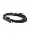 Кабель USB 2.0 AM/BM, 3.0m, 1 ферит, Black, Пакет Q200
