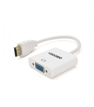Конвертер VEGGIEG H-V1B HDMI (тато) на VGA (мама) 25cm, White, Пакет