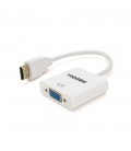 Конвертер VEGGIEG H-V1B HDMI (тато) на VGA (мама) 25cm, White, Пакет