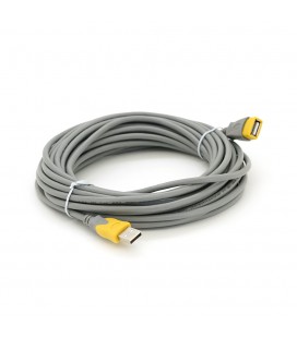 Удлинитель VEGGIEG UF-104, USB 2.0 AM/AF, 10,0m, Grey/Yellow, Пакет